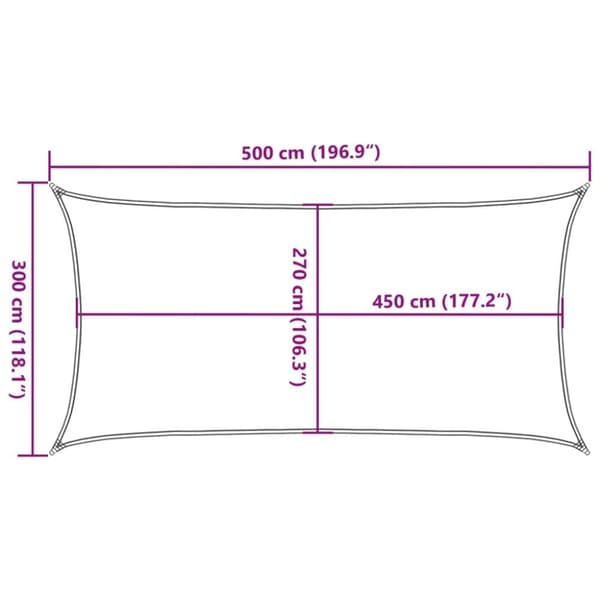 Aurinkopurje 160 g/m² suorakaide vaaleanharmaa 3x5 m HDPE
