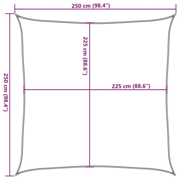 Aurinkopurje 160 g/m² vaaleanharmaa 2,5x2,5 m HDPE