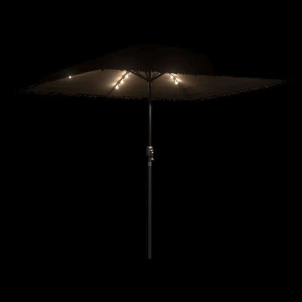 Puutarhavarjo LED-valot ja terästanko ruskea 248x248x248 cm