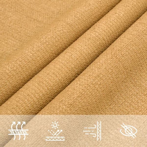 solsejl 3x4 m 160 g/m² HDPE rektangulær sandfarvet