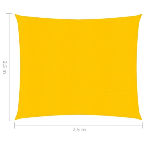 Solsegel 160 g/m² gul 2,5x2,5 m HDPE