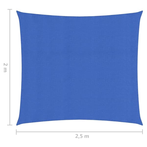 solsejl 2x2,5 m 160 g/m² HDPE blå