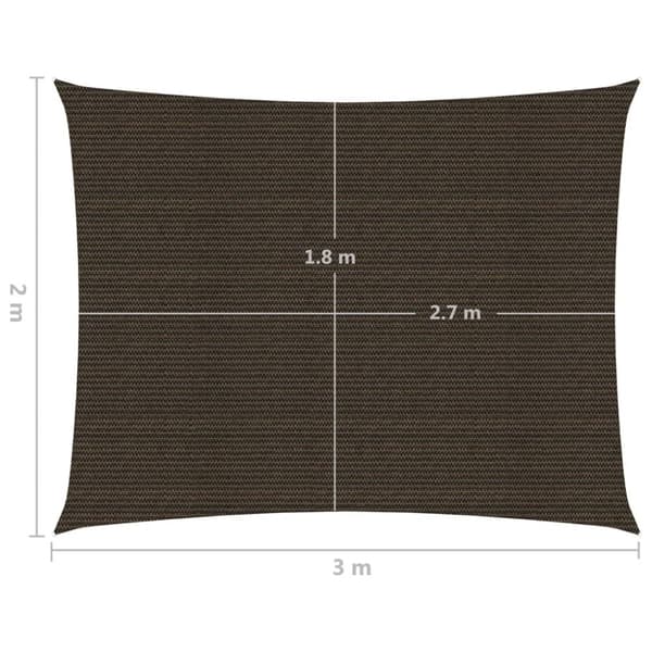 Aurinkopurje 160 g/m² ruskea 2x3 m HDPE