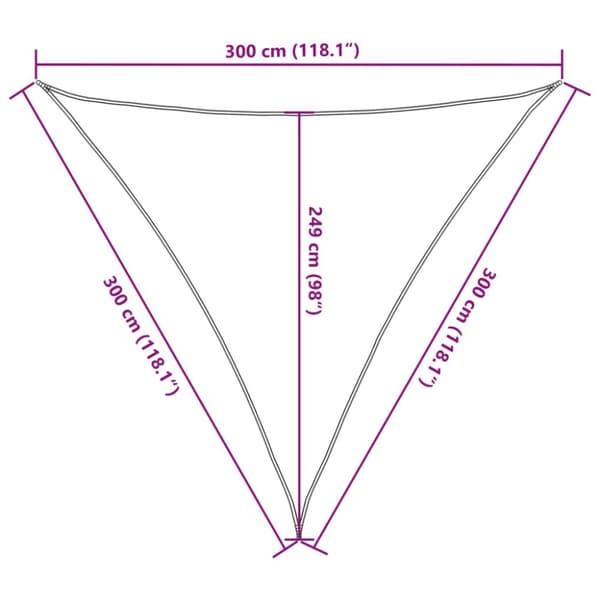 Aurinkopurje vaaleanharmaa 3x3x3 m 100% Oxford polyesteri