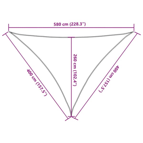 solsejl 4x4x5,8 m 100 % polyesterstof sandfarvet