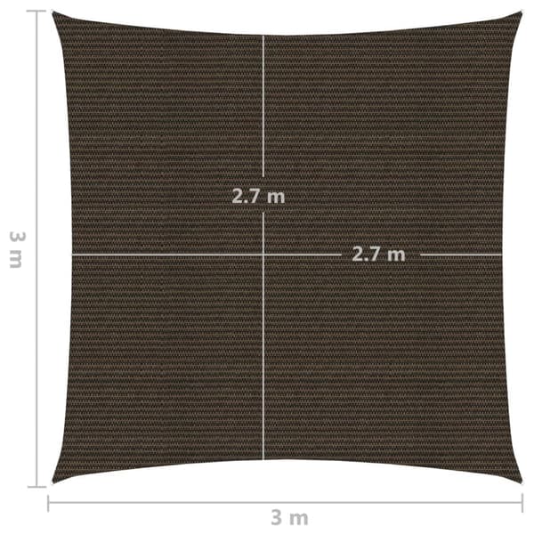 Aurinkopurje 160 g/m² ruskea 3x3 m HDPE