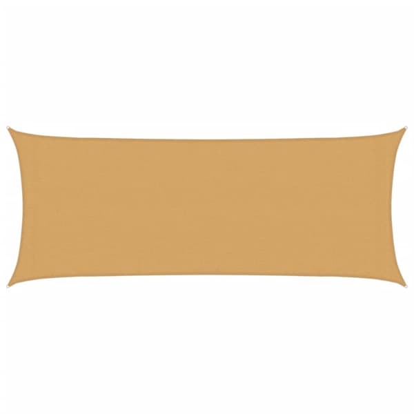 solsejl 2x5 m 160 g/m² HDPE rektangulær sandfarvet