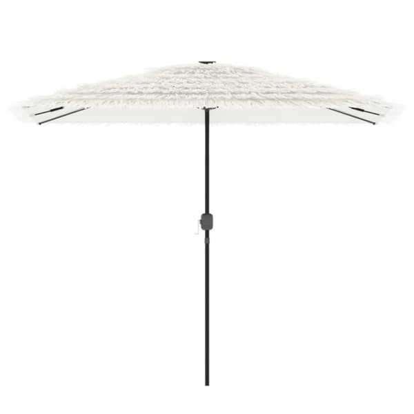 Trädgårdsparasoll med stålstång vit 300x200x250 cm