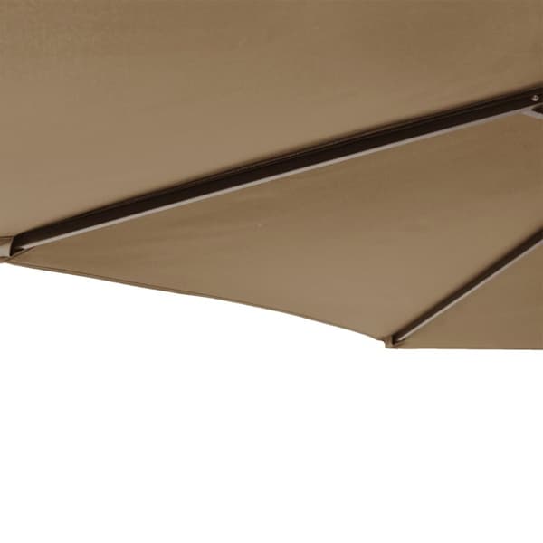 Trädgårdsparasoll med stålstång taupe 225x225x212 cm