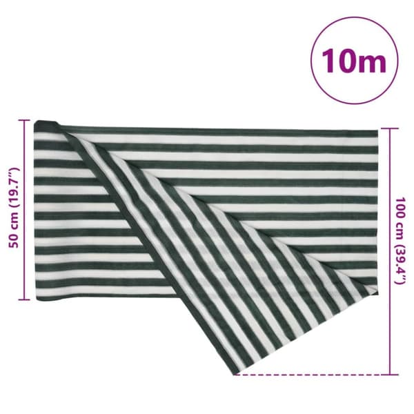 Insynsskyddsnät grön och vit 1x10 m HDPE 195 g/m²