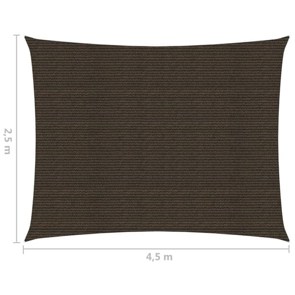 solsejl 2,5x4,5 m 160 g/m² HDPE brun