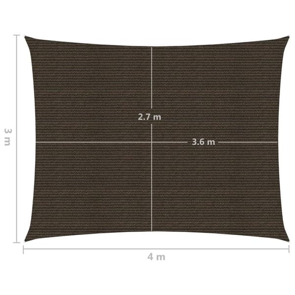 Aurinkopurje 160 g/m² ruskea 3x4 m HDPE