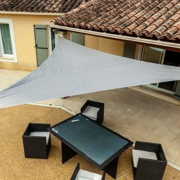 Triangulär solskyddsduk WERKA PRO - Färg taupe - 3,6x3,6x3,6m - UV-skyddande tyg