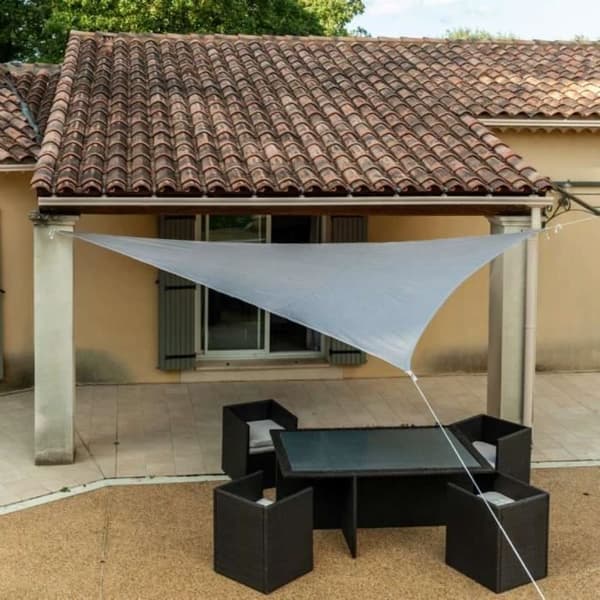 Triangulär solskyddsduk WERKA PRO - Färg taupe - 3,6x3,6x3,6m - UV-skyddande tyg