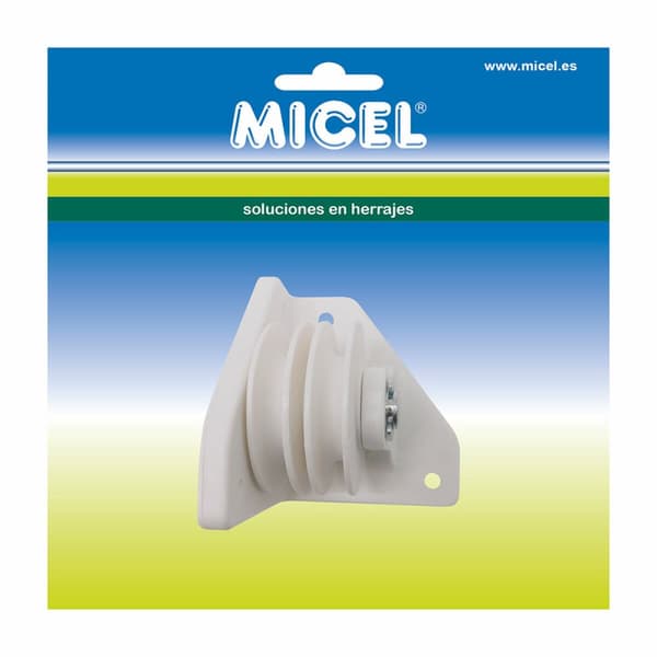 Remskiva för pergola Micel TLD20 Nylon 7,3 x 7,3 x 8 cm Oldalsó Vit