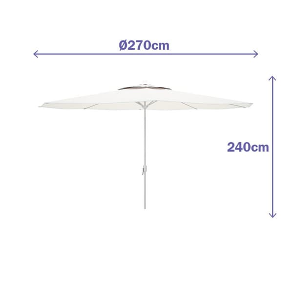 Skėtis nuo saulės Marbueno Valkoinen Polyesteri Teräs Ø 270 cm