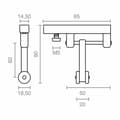 Pikkukuva 3 / 3: Pergolan hihnapyörä Micel TLD21 Nylon 65 x 18,5 x 90 mm Kuljetin Valkoinen