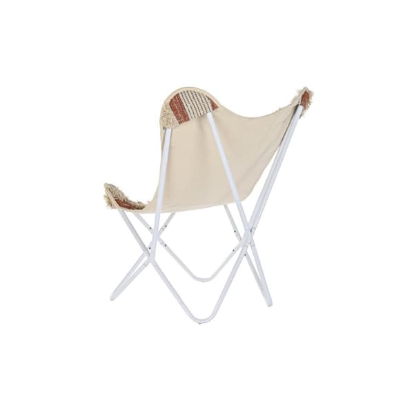 Trädgårdssoffa DKD Home Decor Vit Orange Järn 74 x 65 x 90 cm