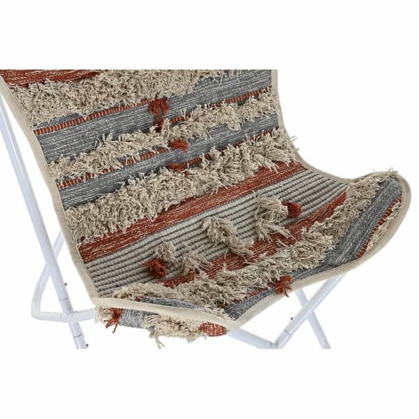 Trädgårdssoffa DKD Home Decor Vit Orange Järn 74 x 65 x 90 cm