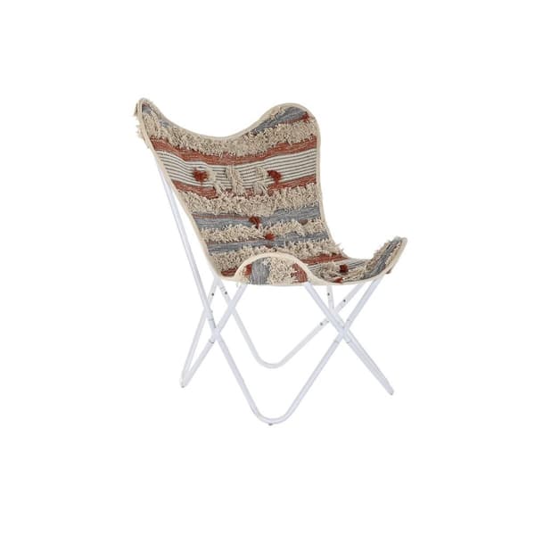 Trädgårdssoffa DKD Home Decor Vit Orange Järn 74 x 65 x 90 cm
