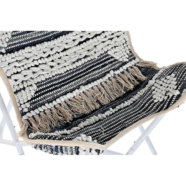 Trädgårdssoffa DKD Home Decor Vit Svart Järn 74 x 65 x 90 cm