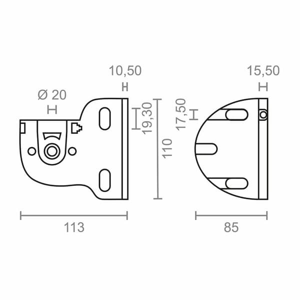 Stöd för markis Micel TLD03 Vit 11,3 x 8,5 x 11 cm Axel