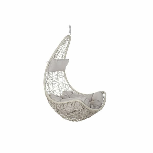Hængende havestol DKD Home Decor 82 x 75 x 125 cm Metal syntetisk spanskrør Lysegrå (82 x 75 x 125 cm)
