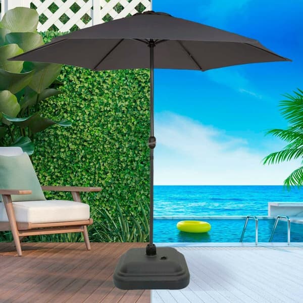 Fod for strandparasol Aktive Sort Plastik 35 x 13 x 35 cm