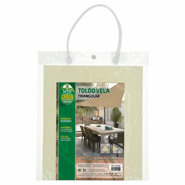 Skyggesejl Aktive Flødefarvet 500 x 0,3 x 500 cm Trekantet (4 enheder)