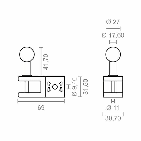 Beslag til markise Micel TLD01 Hvid 6,9 x 3,07 x 7,32 cm Gelænder