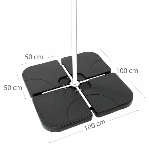 Fod for strandparasol Aktive 50 x 50 x 7,5 cm Plastik 80 kg 4 Dele