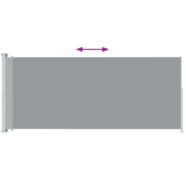 Infällbar sidomarkis 200x500 cm grå