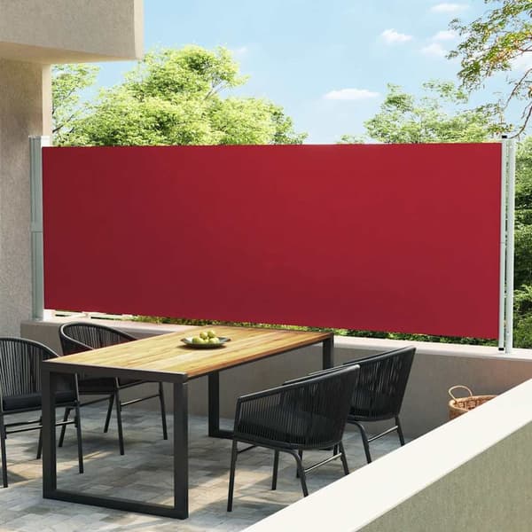 Infällbar sidomarkis 600x160 cm röd
