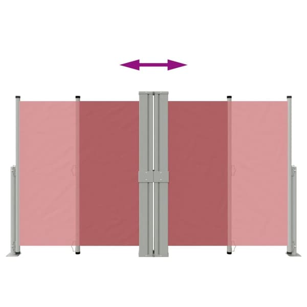 Infällbar sidomarkis röd 140x1200 cm