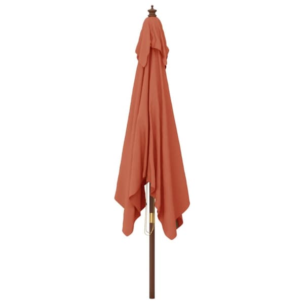 Parasoll med trästång 300x300x273 cm terrakotta