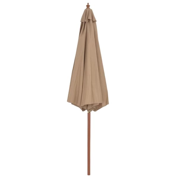Trädgårdsparasoll med trästång 300 cm taupe