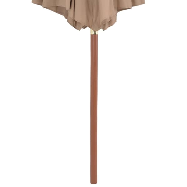 Trädgårdsparasoll med trästång 300 cm taupe