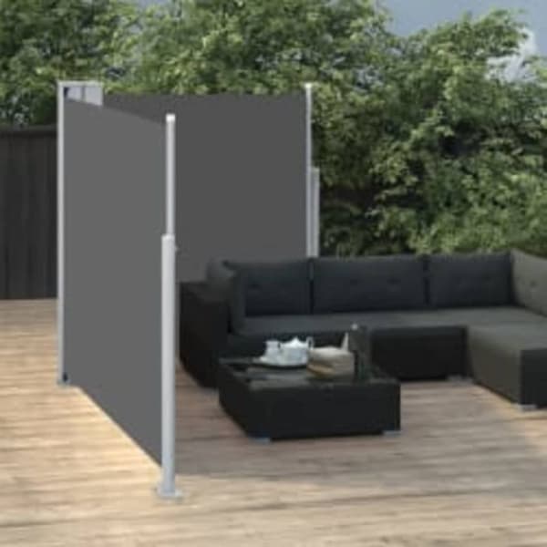 Infällbar sidomarkis antracit 160x600 cm
