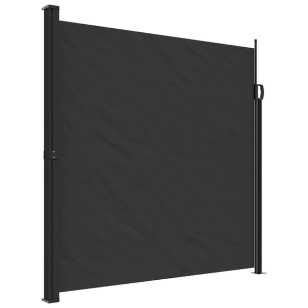 Infällbar sidomarkis 200x600 cm svart