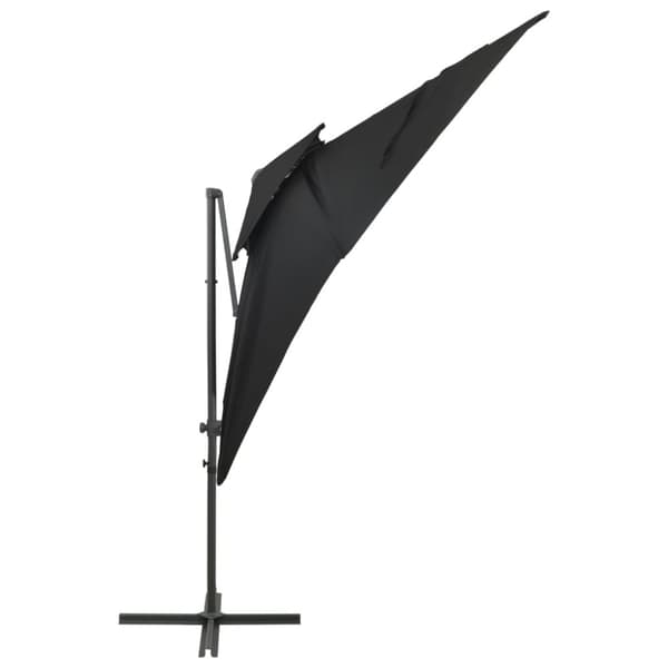 Frihängande trädgårdsparasoll med ventilation svart 250x250 cm