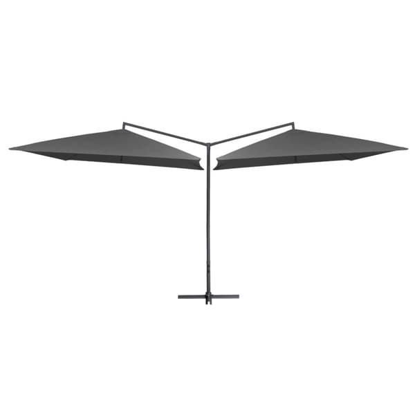 Dubbelt parasoll med stålstång 250x250 cm antracit
