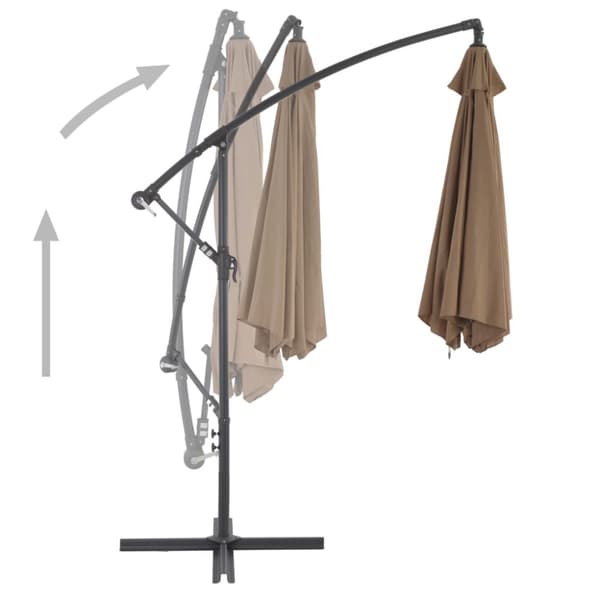 Frihängande trädgårdsparasoll med aluminiumstång 300 cm taupe