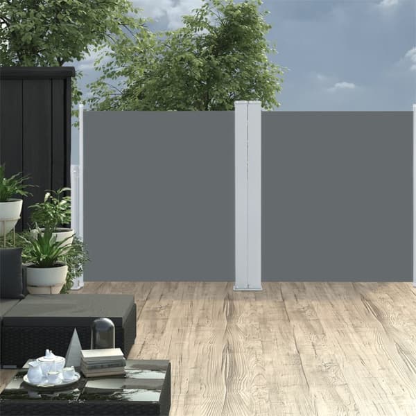 Infällbar sidomarkis antracit 100x600 cm