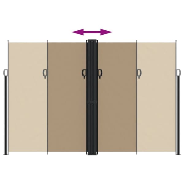 Infällbar sidomarkis taupe 220x1000 cm