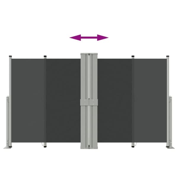 Infällbar sidomarkis svart 140x1200 cm