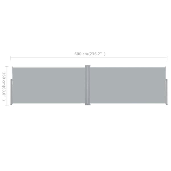 Infällbar skärm 160x600 cm grå