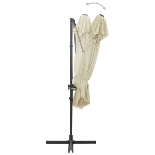 Frihängande trädgårdsparasoll med ventilation sand 250x250 cm