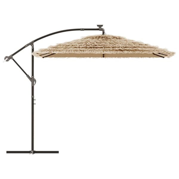Trädgårdsparasoll med stålstång brun 269x269x235 cm