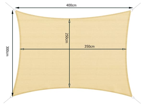 Solsegel / Segelduk - Vattentät - 4x3 m