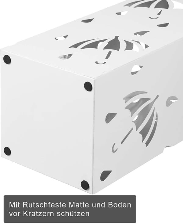 Rootz paraplystativ - jernparaplyholder - regnparaplyopbevaring - antracitfarve - 20 cm x 20 cm x 49 cm - med drypbakke og kroge